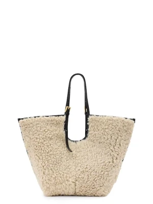 AllSaints torebka wełniana ARA kolor beżowy W216XD