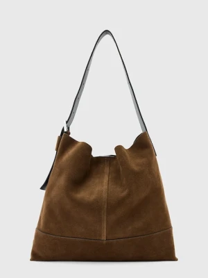 AllSaints torebka zamszowa ASHA kolor brązowy W368XD