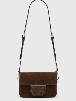AllSaints torebka zamszowa JUPITER kolor brązowy W363XD