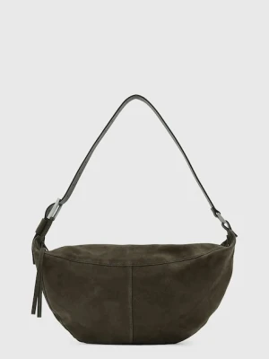 AllSaints torebka zamszowa LUNA kolor brązowy W388XD