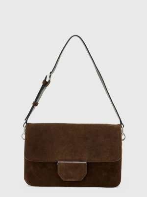 AllSaints torebka zamszowa ONDINE kolor brązowy W293XD