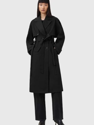 AllSaints trencz bawełniany CADENCE kolor czarny W004OD