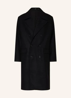 Allsaints Wełniany Płaszcz Curran schwarz
