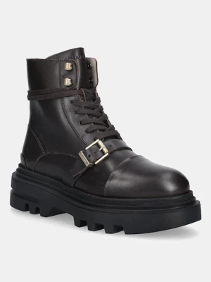 AllSaints workery skórzane ASTRID BOOT damskie kolor brązowy na platformie W029FC