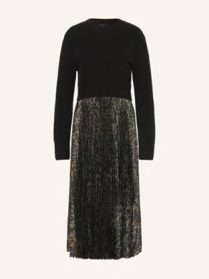 Allsaints Zestaw Evia: Satynowa Sukienka Z Plisami I Sweter schwarz