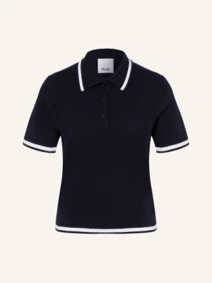 Allude Dzianinowa Koszulka Polo Z Kaszmiru blau