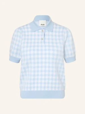 Allude Dzianinowa Koszulka Polo Z Kaszmiru blau