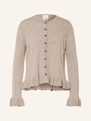 Allude Kardigan Z Kaszmiru Z Falbanami beige