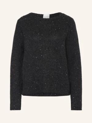 Allude Sweter Z Kaszmiru I Błyszczącej Przędzy grau