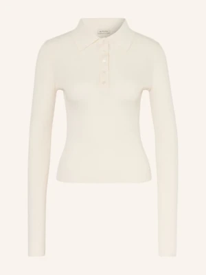 Almada Label Dzianinowa Koszulka Polo Jules Z Jedwabiem weiss