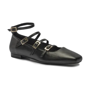 Alohas Luke Black Leather Ballet Flats