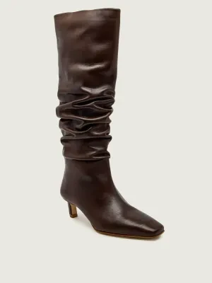 Alohas Skórzane kozaki na szpilce Kalila