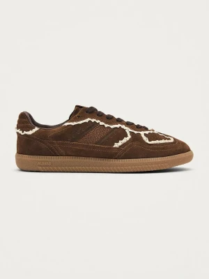 Alohas Tb.490 Crochet sneakersy damskie zamszowe brązowy