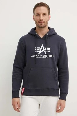 Alpha Industries bluza Basic Hoody męska kolor granatowy z kapturem z nadrukiem 178312.02