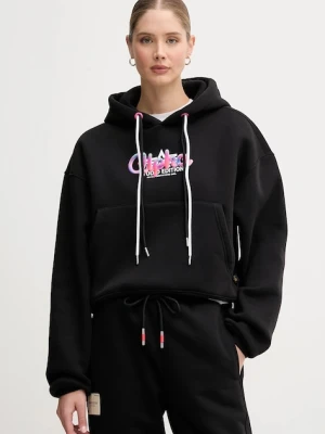 Alpha Industries bluza damska kolor czarny z kapturem z nadrukiem 258042.03