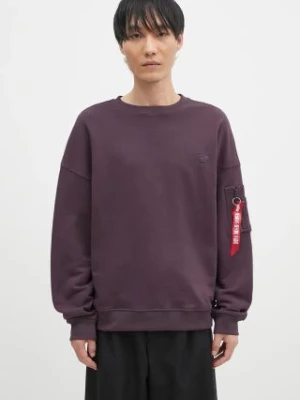 Alpha Industries bluza Essentials RL męska kolor fioletowy gładka 146303
