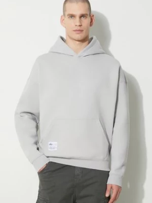 Alpha Industries bluza Logo BP Hoody męska kolor szary z kapturem z nadrukiem 146336