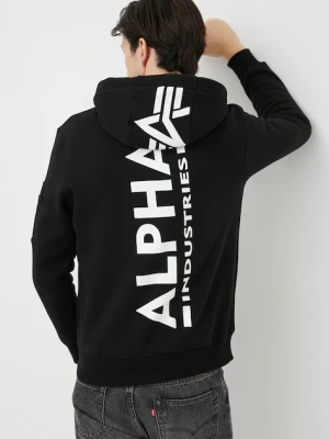 Alpha Industries bluza męska kolor czarny z kapturem