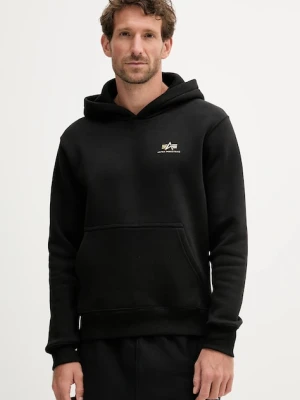 Alpha Industries bluza męska kolor czarny z kapturem gładka 148347.533