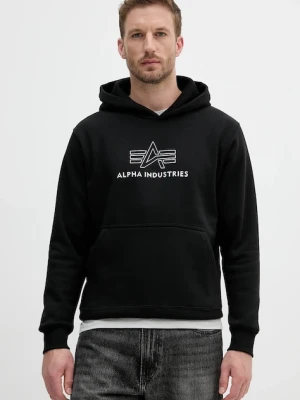 Alpha Industries bluza męska kolor czarny z kapturem z aplikacją 148346.373