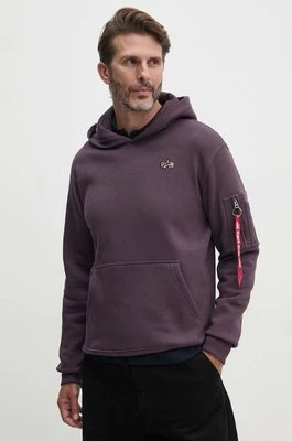 Alpha Industries bluza męska kolor fioletowy z kapturem gładka 148337