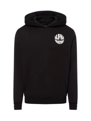 Alpha Industries Bluza męska z kapturem - Logo Hoody Mężczyźni Bawełna czarny jednolity,