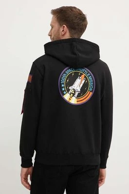 Alpha Industries bluza Space Shuttle Hoody męska kolor czarny z kapturem z aplikacją 178317.556