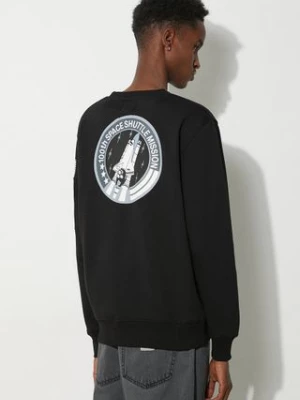 Alpha Industries bluza Space Shuttle Sweater męska kolor czarny z nadrukiem 178307.03