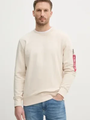 Alpha Industries bluza USN Blood Chit męska kolor beżowy z nadrukiem 136300