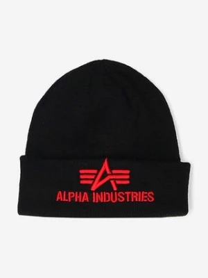 Alpha Industries czapka 3D Beanie kolor czarny z cienkiej dzianiny 168910.94