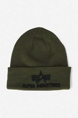 Alpha Industries czapka 3D Beanie kolor zielony 168910.257