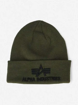 Alpha Industries czapka 3D Beanie kolor zielony 168910.257