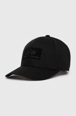 Alpha Industries czapka bawełniana kolor czarny z aplikacją 168903.03-Black