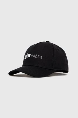 Alpha Industries czapka bawełniana kolor czarny z nadrukiem 126912.03-Black