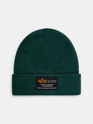 Alpha Industries czapka Crew Beanie kolor zielony  128924