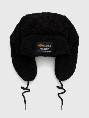 Alpha Industries czapka kolor czarny z grubej dzianiny