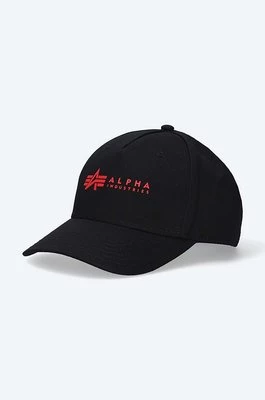Alpha Industries czapka z daszkiem bawełniana kolor czarny z aplikacją 126912.94-CZARNY