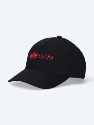 Alpha Industries czapka z daszkiem bawełniana kolor czarny z aplikacją 126912.94-CZARNY