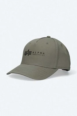 Alpha Industries czapka z daszkiem bawełniana kolor zielony z aplikacją 126912.257-ZIELONY