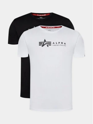 Alpha Industries Komplet t-shirtów Alpha Label T 118534 Czarny Regular Fit