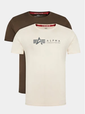 Alpha Industries Komplet t-shirtów Alpha Label T 2 118534 Kolorowy Regular Fit