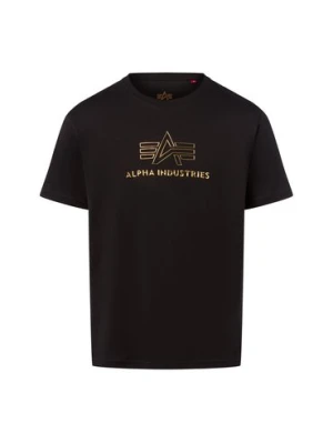 Alpha Industries Koszulka męska Mężczyźni Bawełna czarny|złoty nadruk,