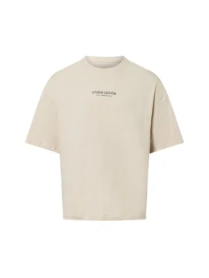 Alpha Industries Koszulka męska - Studio Edition BP Mężczyźni Bawełna beżowy jednolity,