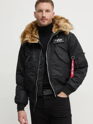 Alpha Industries kurtka 45P Hooded Custom męska kolor czarny zimowa 113145.285