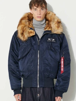 Alpha Industries kurtka 45P Hooded Custom męska kolor granatowy zimowa oversize 113145.07