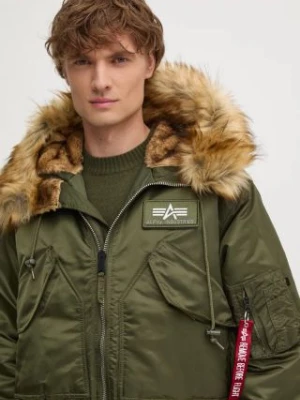 Alpha Industries kurtka 45P Hooded Custom męska kolor zielony zimowa 113145.257