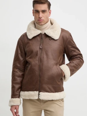 Alpha Industries kurtka B-3 Faux Leather Bomber brązowy