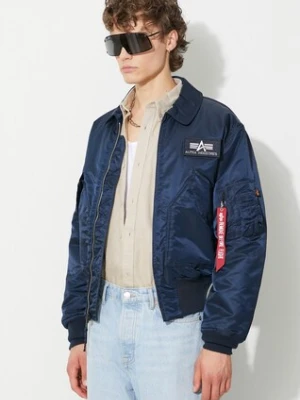 Alpha Industries kurtka bomber CWU 45 100102 07 męski kolor niebieski przejściowa 100102.07-CZARNY