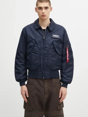 Alpha Industries kurtka bomber CWU 45 100102 07 męski kolor niebieski przejściowa 100102.07-CZARNY