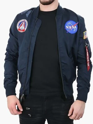 Alpha Industries kurtka bomber dwustronna MA-1 TT NASA Reviersible II męska kolor granatowy przejściowa 186101.07-GRANATOWY